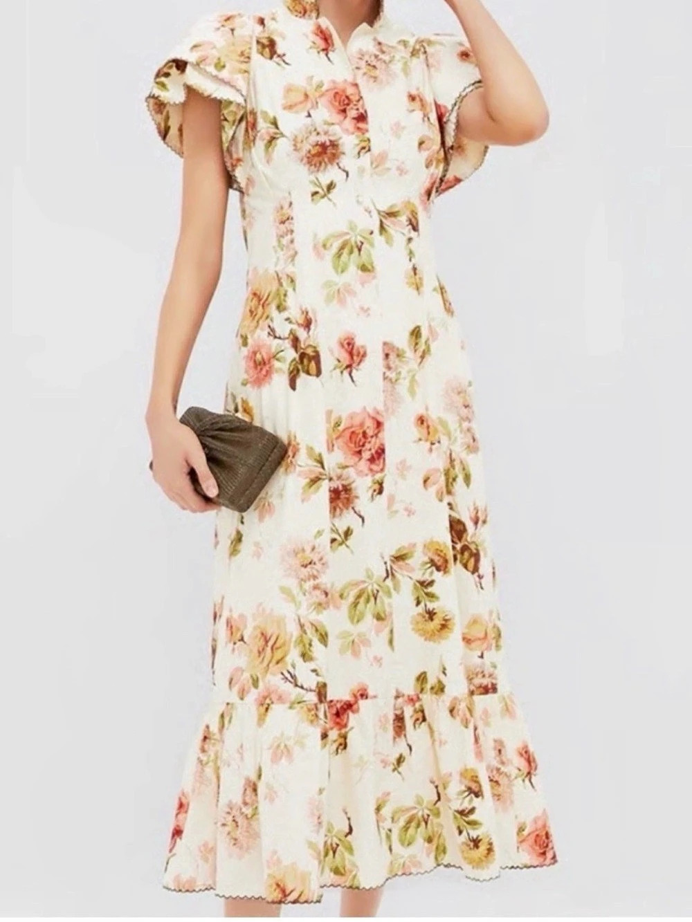 TuckerNuck Floral Maxi Dress White & Pink Size XL